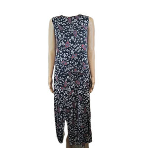 New Frontier Women's Navy Paisley Tank and Midi Skirt Set Size Large